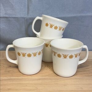 BUTTERFLY GOLD by Corelle vintage set of 4 coffee mug 11 oZ (Discontinue pattern
